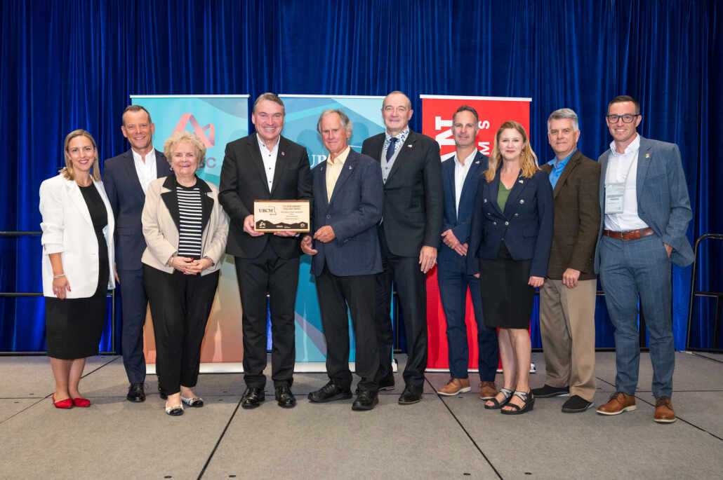 Members from the City of Kelowna accepting the UBCM Community Excellence Award in Excellence in Asset Management at the 2024 UBCM Convention.